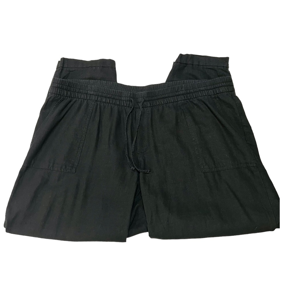 Old Navy Black Blend Linen Pull On Casual Pants Women’s XL - Picture 6 of 9